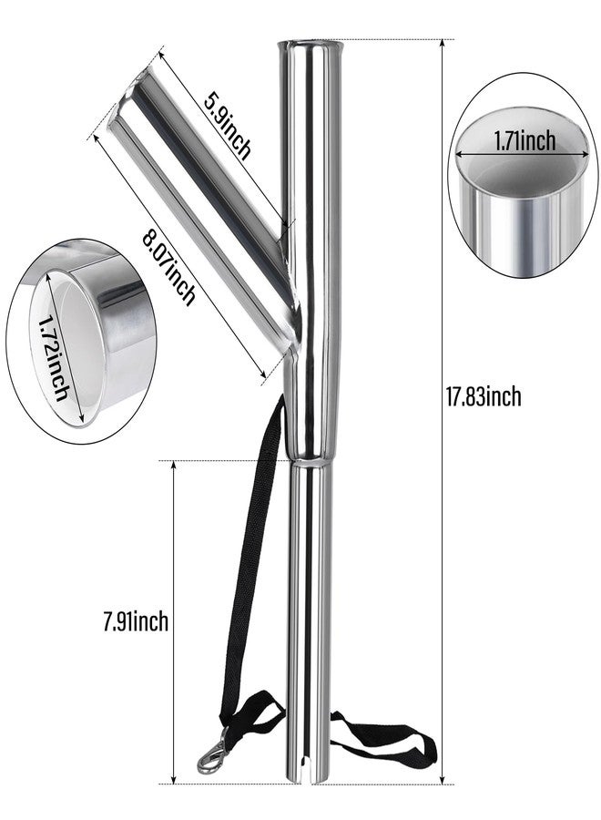 NovelBee 2pcs Stainless Steel Outrigger Fishing Rod Holder with Tube's Angle 60° and 90° Up from Water for Boat Marine Yacht - Image 2